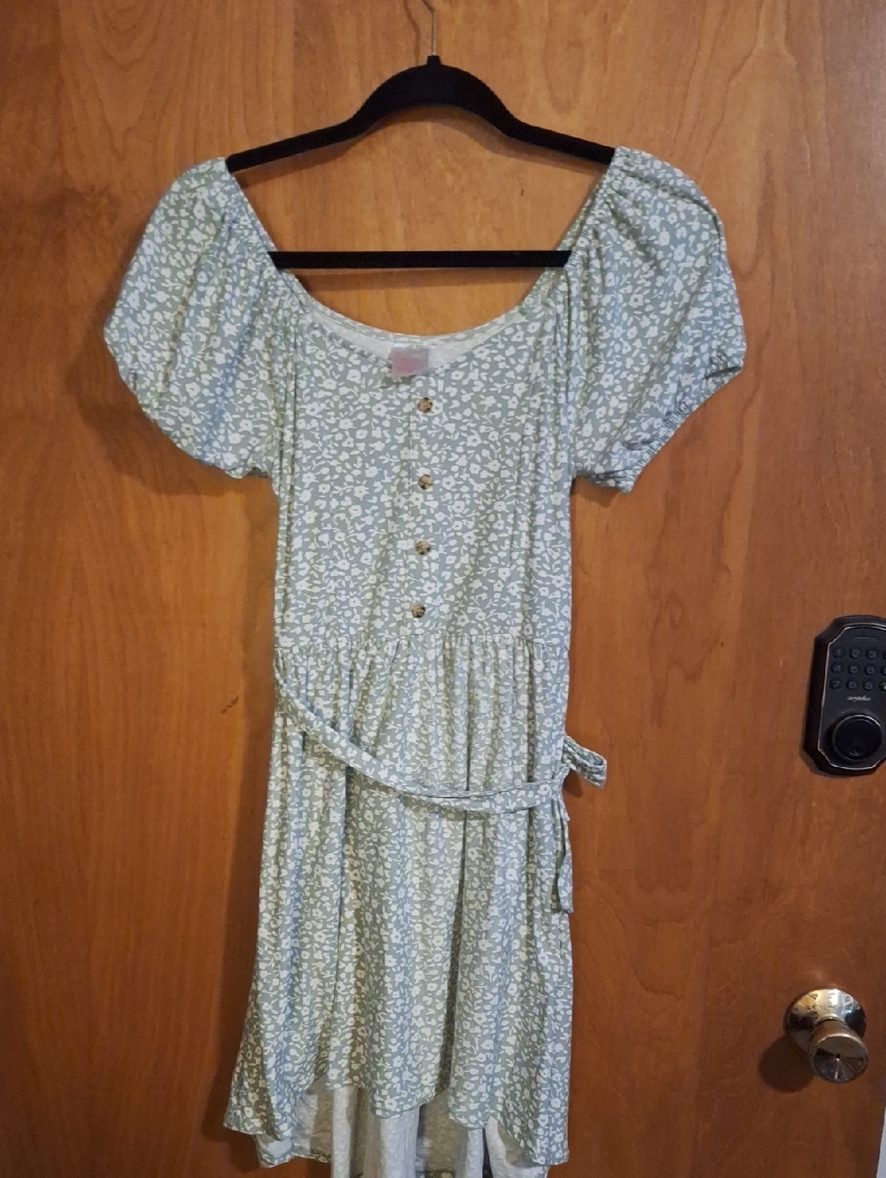 No Boundaries Sage Green Floral Button Front Top
